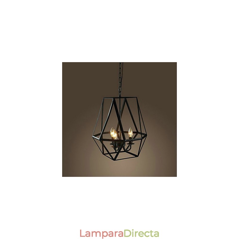 Lámpara colgante de metal con pintura estilo campestre en miniatura