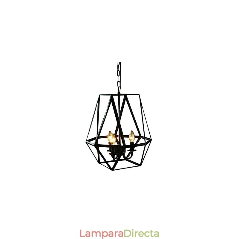 Lámpara colgante de metal con pintura estilo campestre en miniatura
