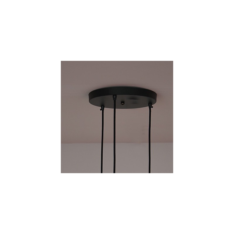 Lámpara colgante vintage de 3 luces con pantalla de hierro
