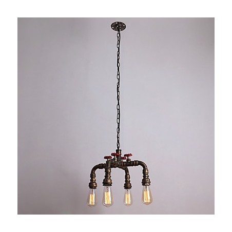 Lámpara colgante con pintura retro de 4 luces y diseño de pipa de agua Lámpara colgante con pintura retro de 4 luces y diseño de pipa de agua