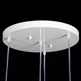 Lámpara colgante blanca de cuatro luces con pantalla de cristal dorado a mano, estilo retro europeo clásico.