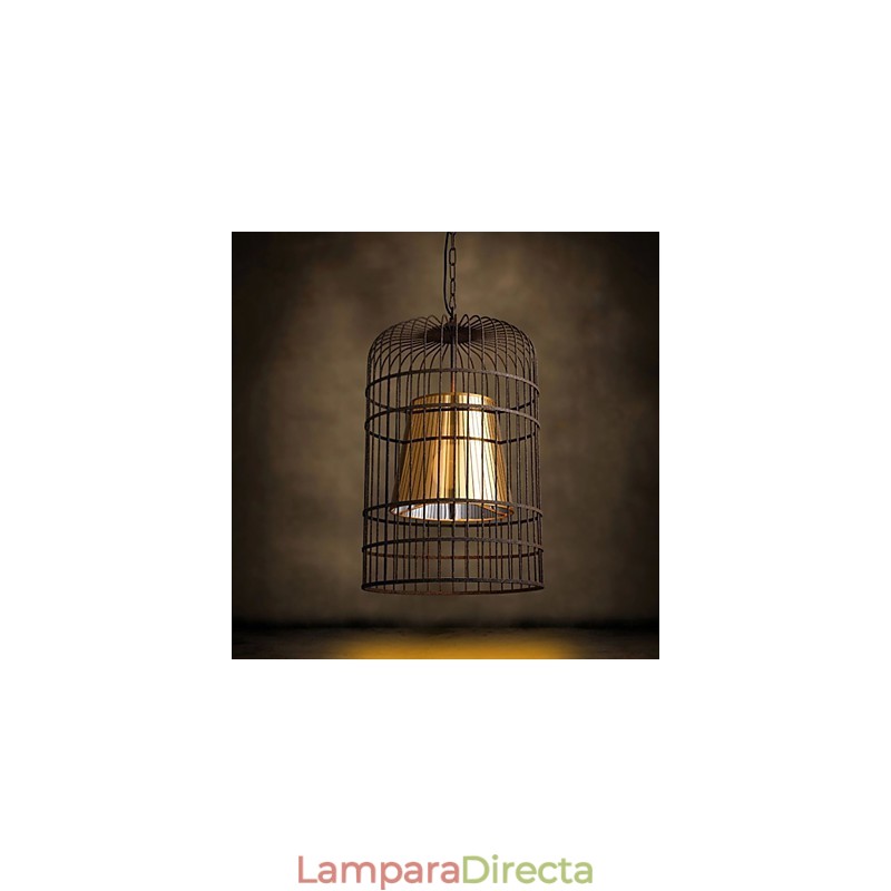Lámpara de araña rústica Lodge Drum Metal