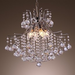 Lámpara colgante moderna de metal galvanizado estilo mini cristal contemporáneo