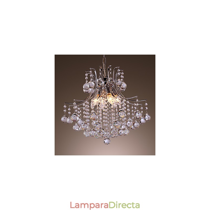 Lámpara colgante moderna de metal galvanizado estilo mini cristal contemporáneo