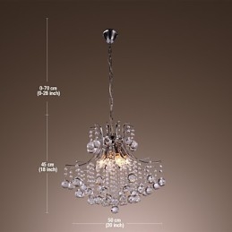 Lámpara colgante moderna de metal galvanizado estilo mini cristal contemporáneo