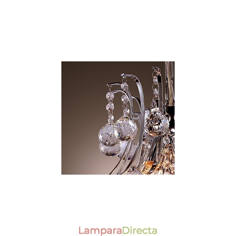 Lámpara colgante moderna de metal galvanizado estilo mini cristal contemporáneo