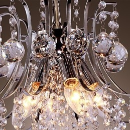 Lámpara colgante moderna de metal galvanizado estilo mini cristal contemporáneo