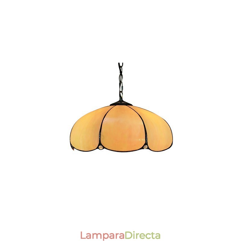 Lámpara colgante de 2 luces en color naranja