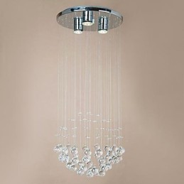 Lámpara de techo moderna de 3 luces con cuentas de cristal