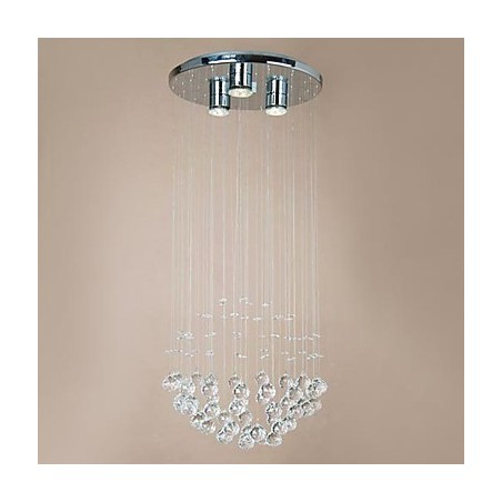 Lámpara de techo moderna de 3 luces con cuentas de cristal Lámpara de techo moderna de 3 luces con cuentas de cristal