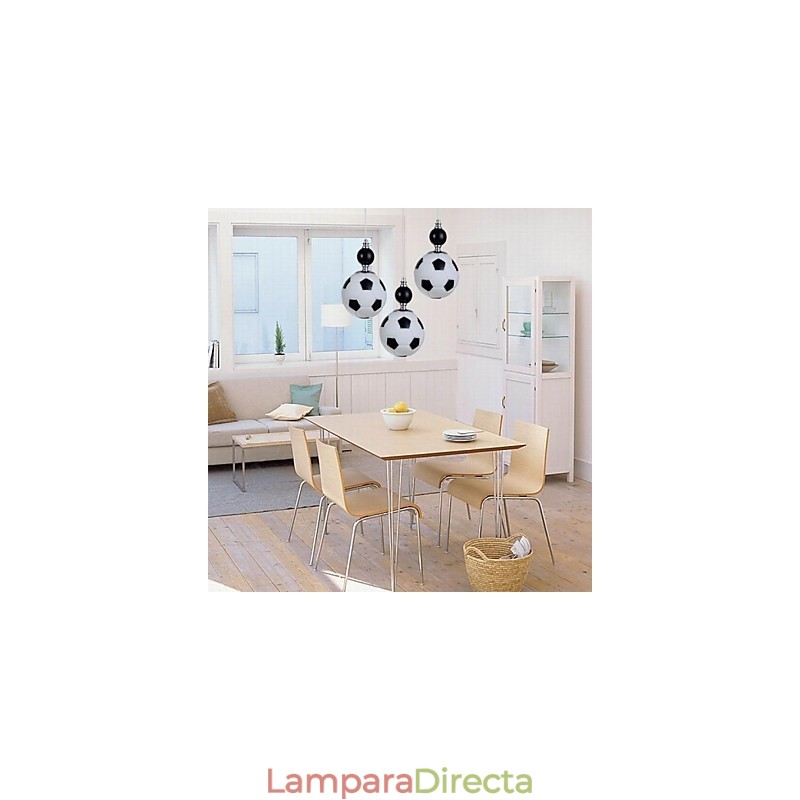 Lámpara colgante redonda clásica moderna de fútbol de 3 luces