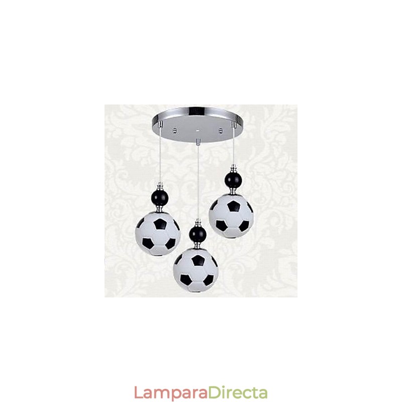 Lámpara colgante redonda clásica moderna de fútbol de 3 luces