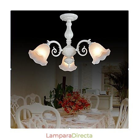 Lámpara empotrada de tres luces, estilo retro europeo clásico, color blanco Lámpara empotrada de tres luces, estilo retro europeo clásico, color blanco