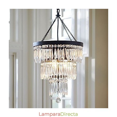 Lámpara colgante de 3 luces moderna y elegante con pintura de cristal y metal. Lámpara colgante de 3 luces moderna y elegante con pintura de cristal y metal.