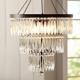 Lámpara colgante de 3 luces moderna y elegante con pintura de cristal y metal.