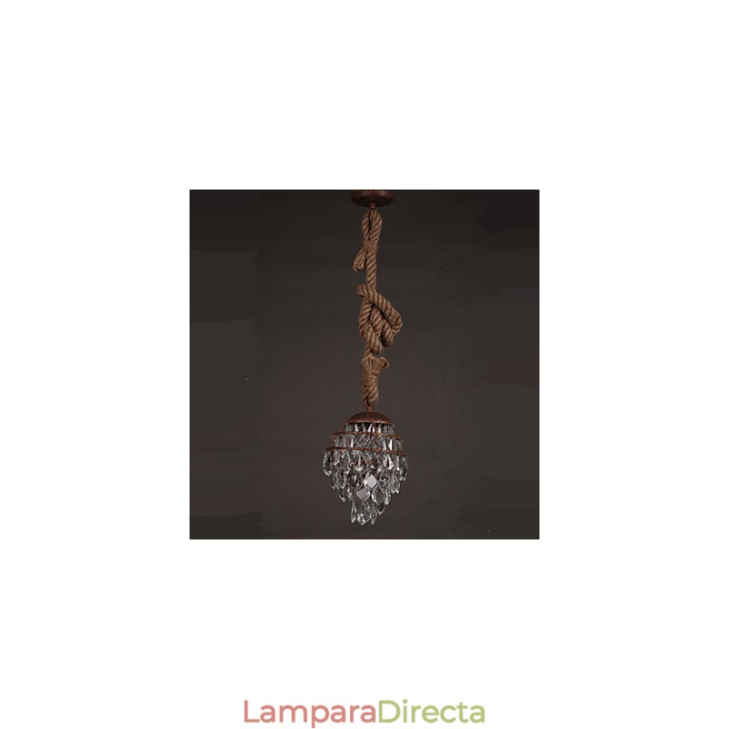 Lámpara de araña de cristal de imitación de viento industrial de cáñamo de estilo retro para salón