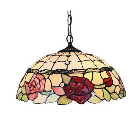 Lámpara colgante de 2 luces con pantalla estampada en rosa Lámpara colgante de 2 luces con pantalla estampada en rosa