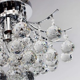 Lámpara de araña moderna de cristal de 3 luces