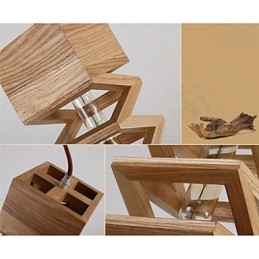 Lámparas colgantes de madera rústica de bambú