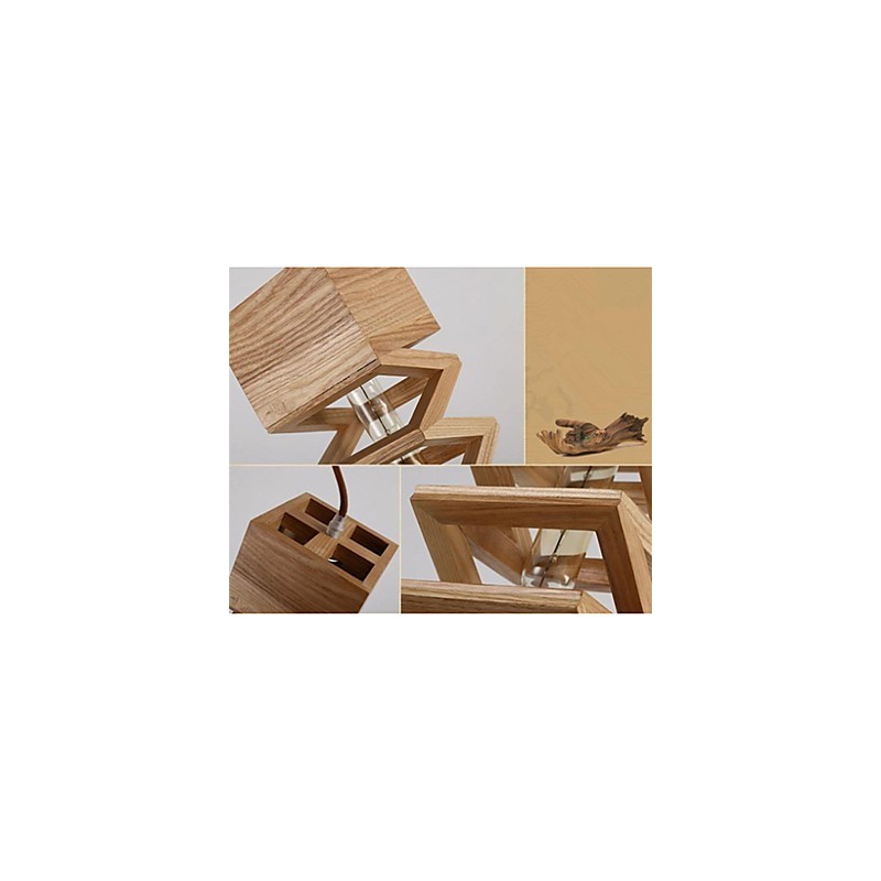 Lámparas colgantes de madera rústica de bambú