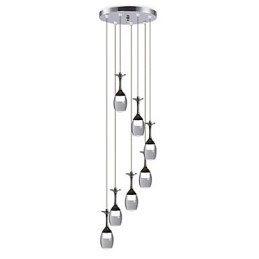 Lámpara colgante moderna con 7 luces y bombillas integradas para escalera.