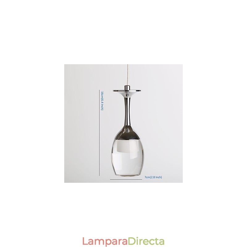 Lámpara colgante moderna con 7 luces y bombillas integradas para escalera.