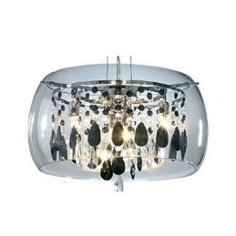 Lámpara colgante moderna y contemporánea de cristal en forma de tambor, estilo mini, galvanizada