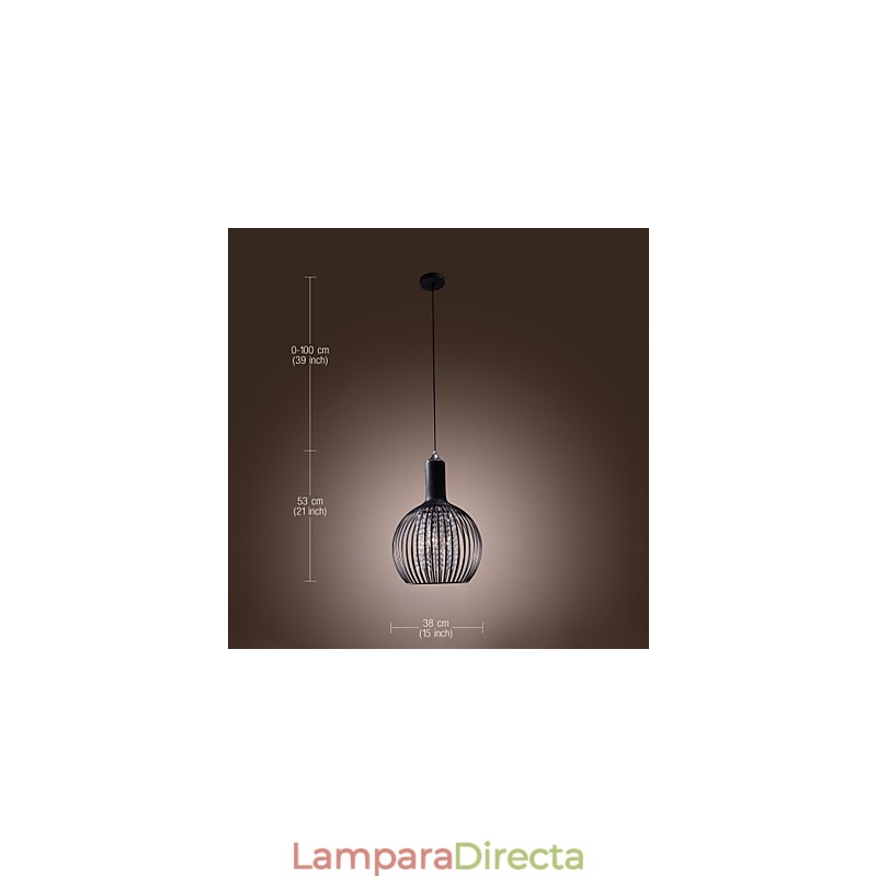 Lámpara colgante moderna contemporánea de cristal en estilo mini, galvanizada.