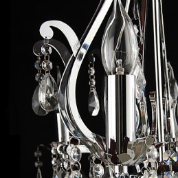 Lámpara de araña de cristal con 3 luces en metal