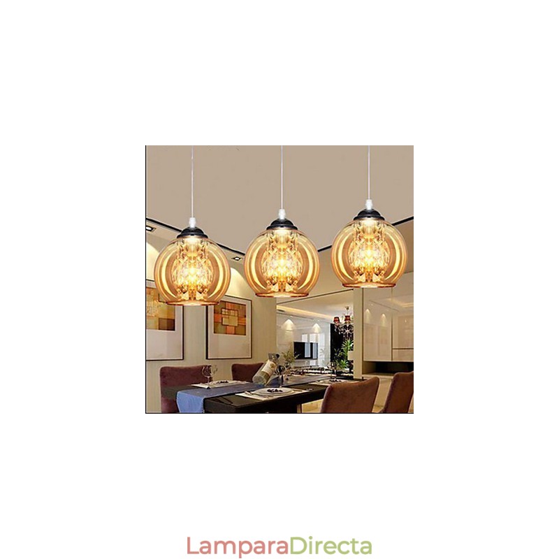 Lámpara colgante de bola de cristal tres