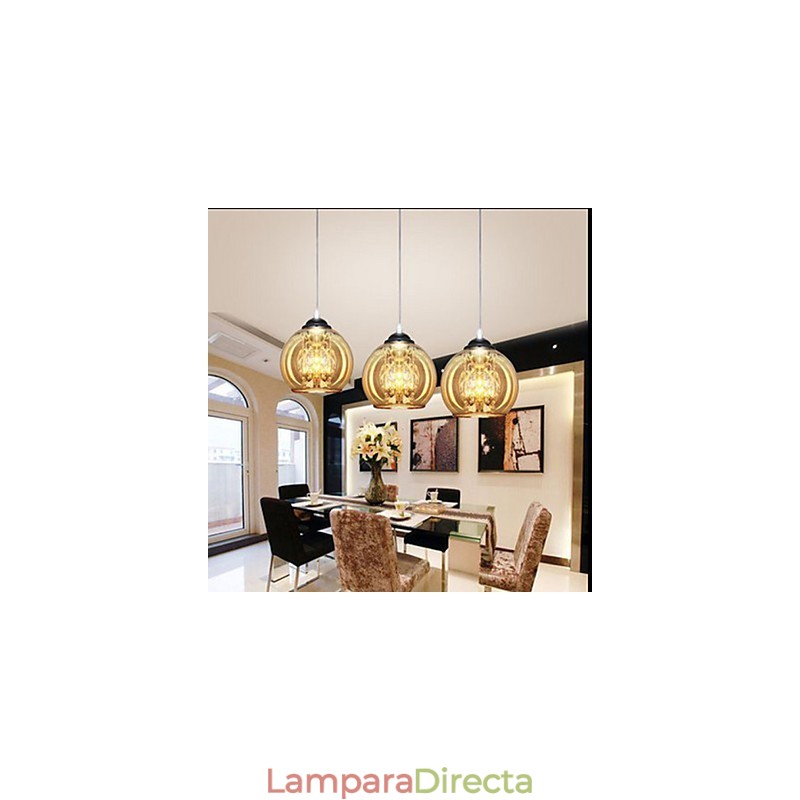 Lámpara colgante de bola de cristal tres