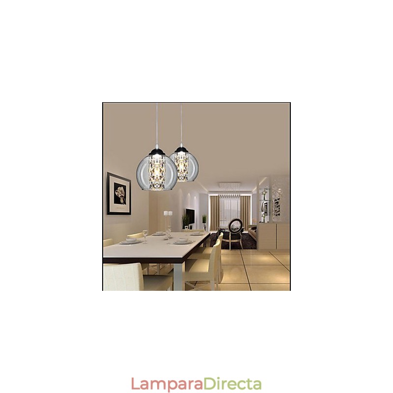 Lámpara colgante de bola de cristal tres
