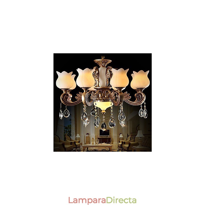 Lámpara colgante de cristal europea y lámpara de lujo.