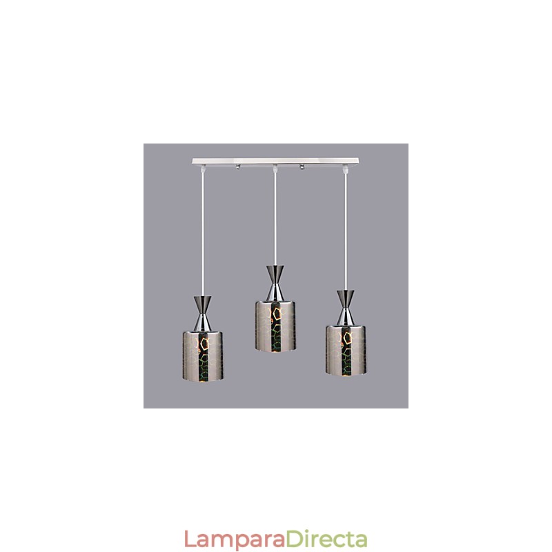 Lámpara de ensueño con grabado láser cromado, 3 rectas