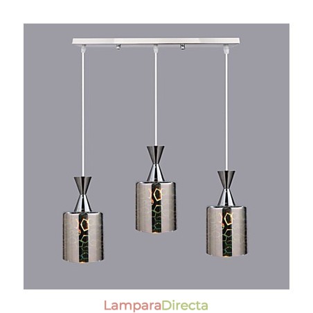 Lámpara de ensueño con grabado láser cromado, 3 rectas Lámpara de ensueño con grabado láser cromado, 3 rectas