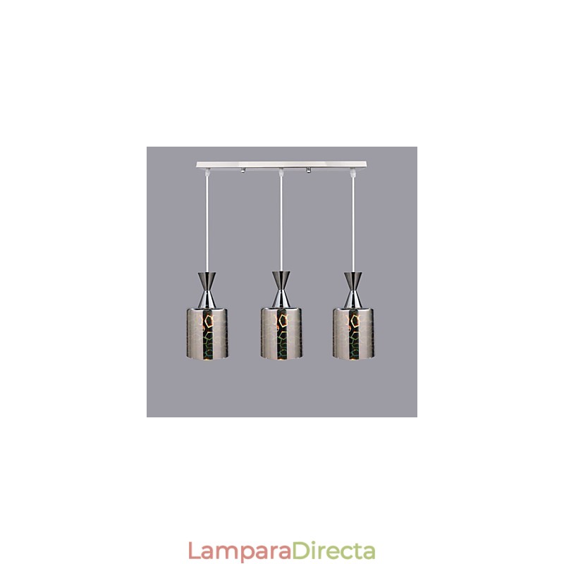 Lámpara de ensueño con grabado láser cromado, 3 rectas