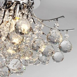 Lámpara de araña moderna de cristal de 3 luces