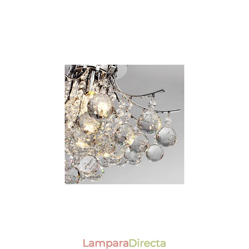 Lámpara de araña moderna de cristal de 3 luces