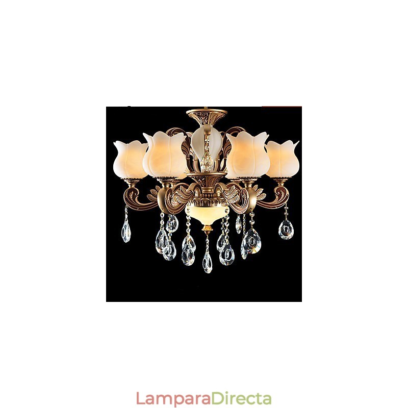 Lámpara colgante de cristal europea y lámpara de lujo.