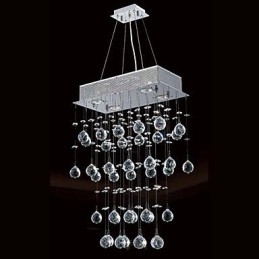 Lámpara de araña moderna contemporánea de cristal estilo mini galvanizada con montaje empotrado