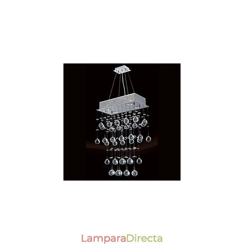 Lámpara de araña moderna contemporánea de cristal estilo mini galvanizada con montaje empotrado