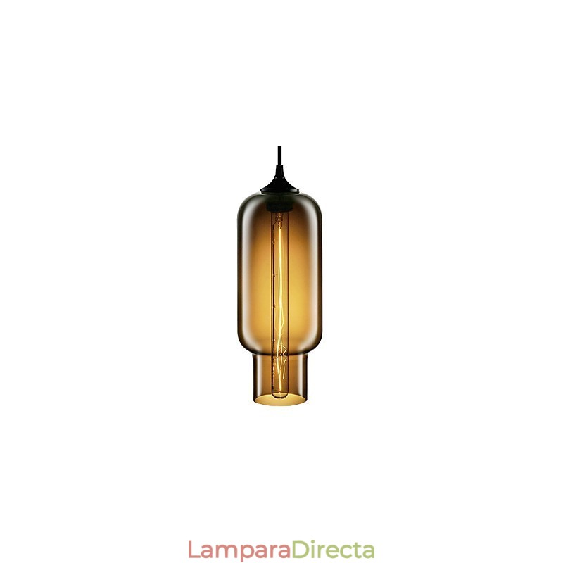 Lámpara colgante moderna de cristal de 70 W con diseño de burbujas marrones