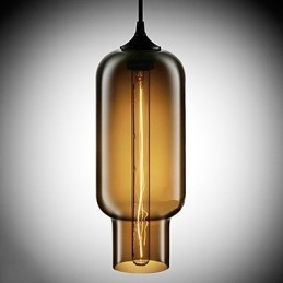 Lámpara colgante moderna de cristal de 70 W con diseño de burbujas marrones