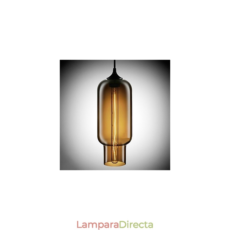Lámpara colgante moderna de cristal de 70 W con diseño de burbujas marrones