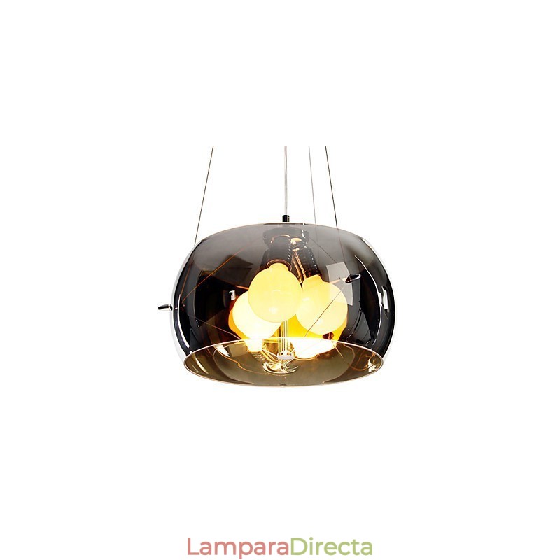 Lámpara colgante moderna de estilo italiano de 3 luces con pantalla transparente negra