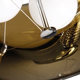Lámpara colgante moderna de estilo italiano de 3 luces con pantalla transparente negra