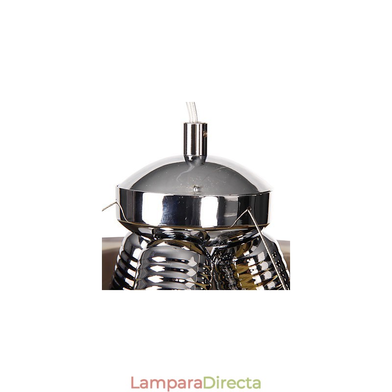 Lámpara colgante moderna de estilo italiano de 3 luces con pantalla transparente negra