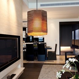 Lámpara colgante de 1 luz, moderna, de tela.