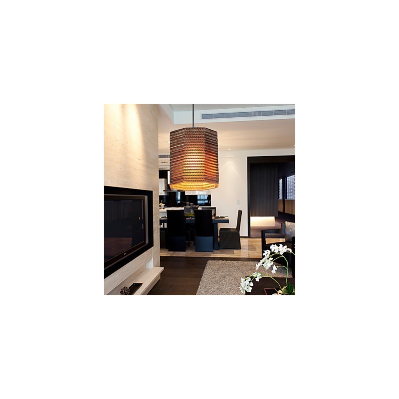 Lámpara colgante de 1 luz, moderna, de tela.