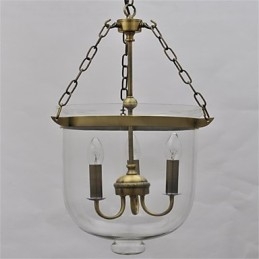Lámpara de araña de cristal con forma de campana de templo vintage de estilo country americano